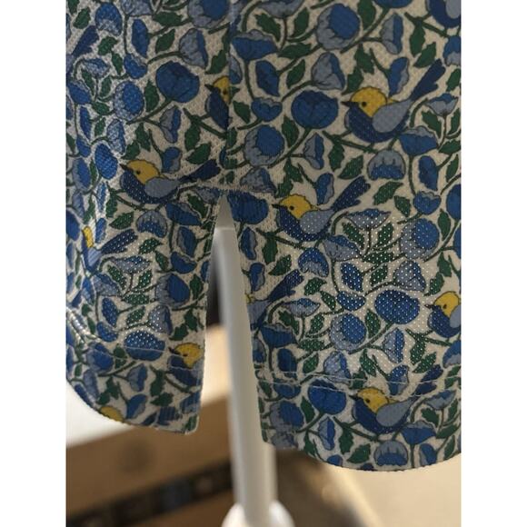 Tory Burch Sport Sleeveless Top S EUC Blue Chicadee Pattern - Picture 6 of 9